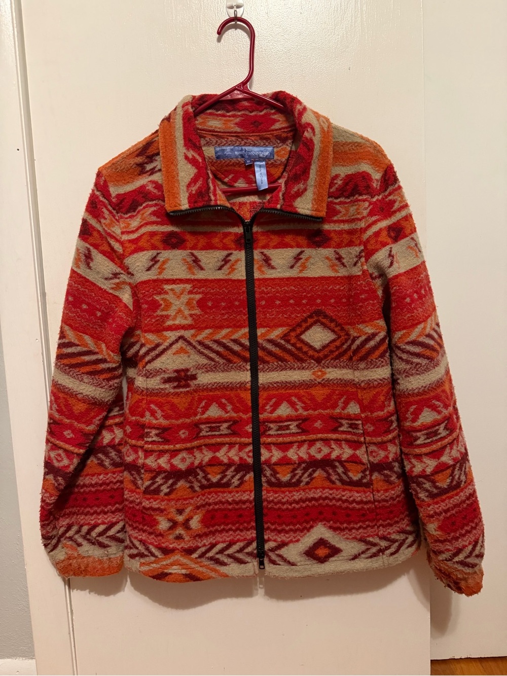 Women’s Red Orange Western Zip-Front Jacket